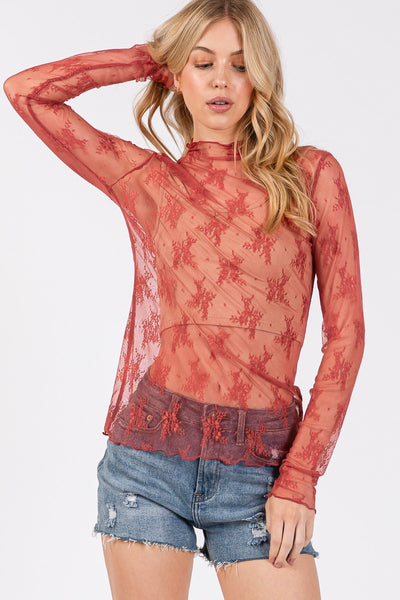 RESTOCKED! Long Sleeve Floral Lace Top - 8 Amazing Colors