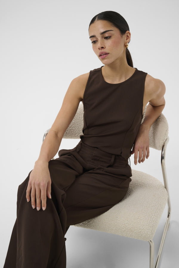 Alima High Waist Pants - Coffee Bean