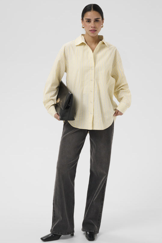 Aster Shirt - Sunlight Chalk Black Stripe / Yellow