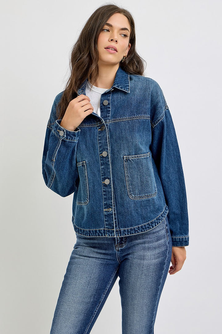Relaxed Fit Denim Jacket - Dark Wash