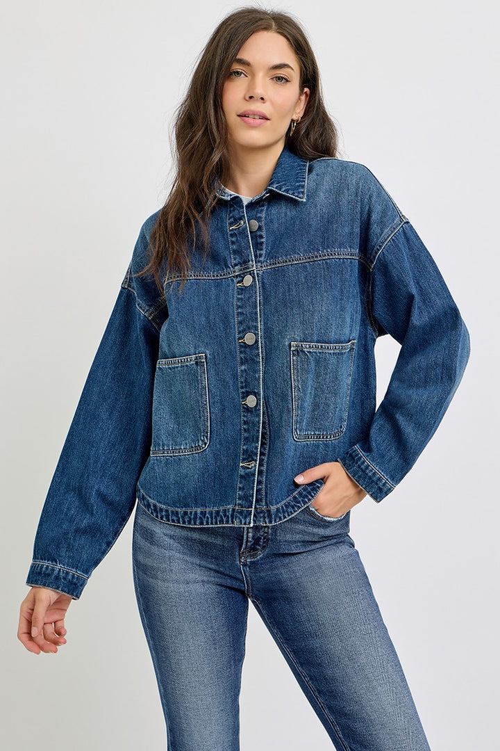 Relaxed Fit Denim Jacket - Dark Wash