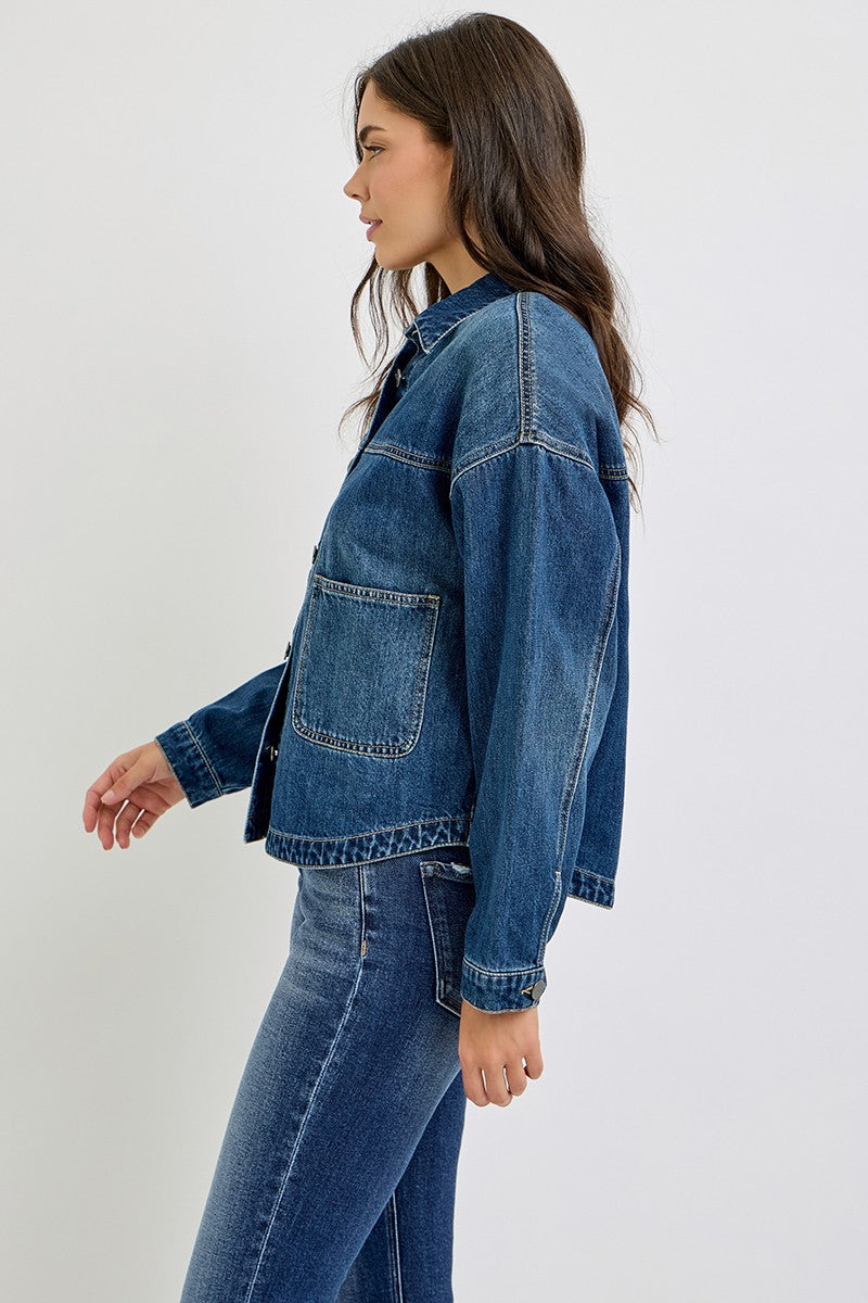 Relaxed Fit Denim Jacket - Dark Wash