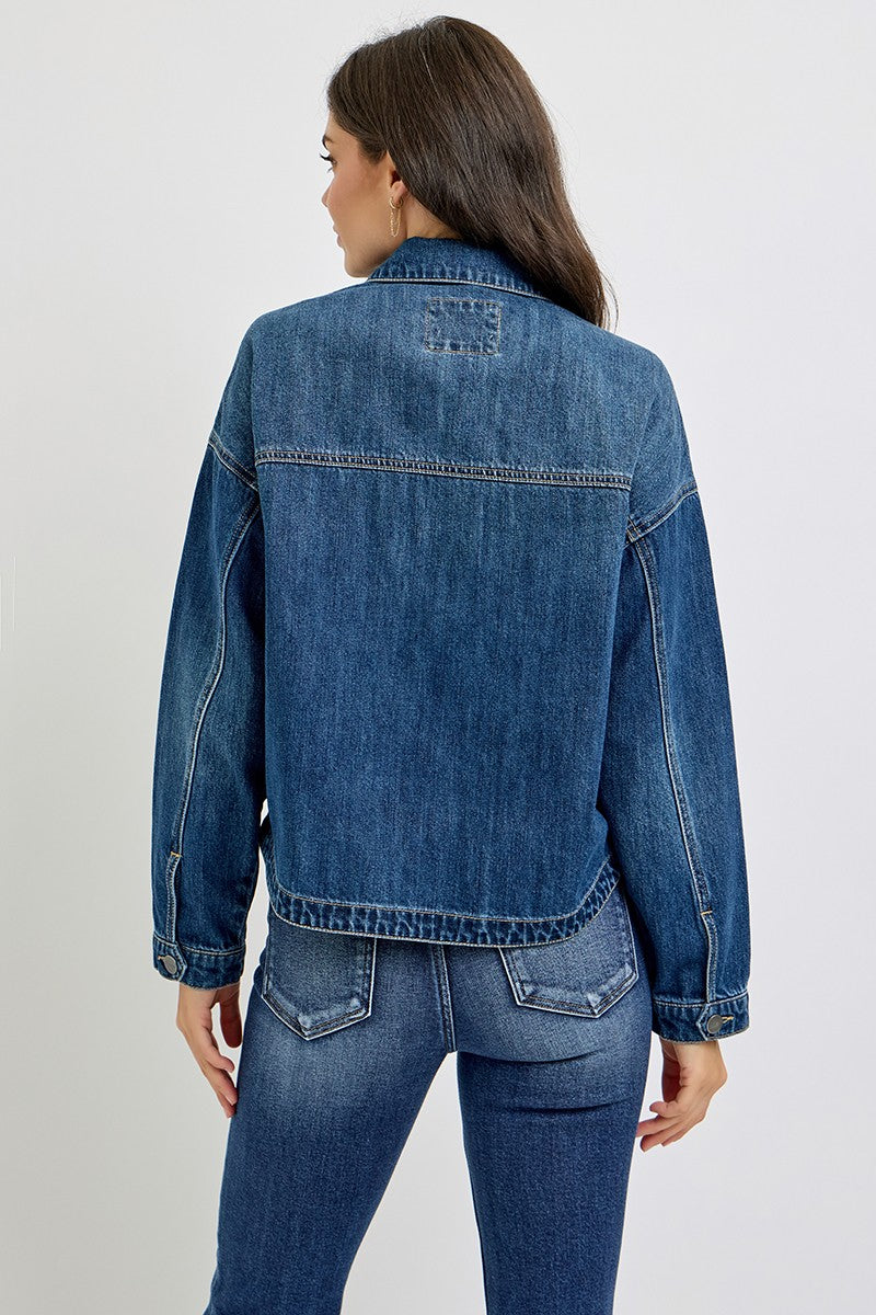 Relaxed Fit Denim Jacket - Dark Wash