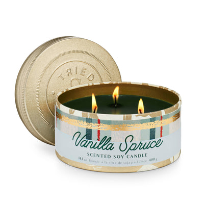 Vanilla Spruce Large Tin Candle