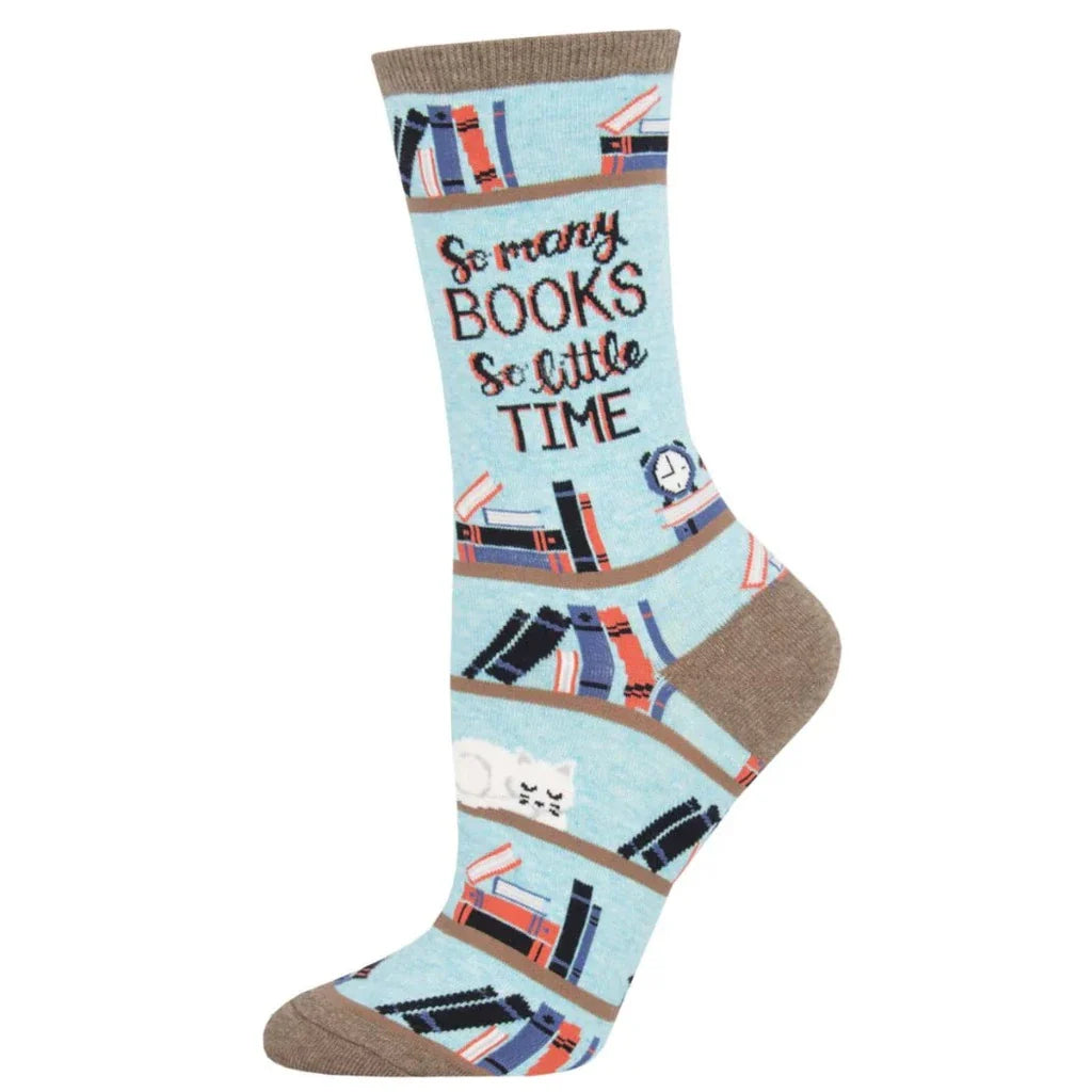 Ladies Time For A Good Book Socks - Blue Heather