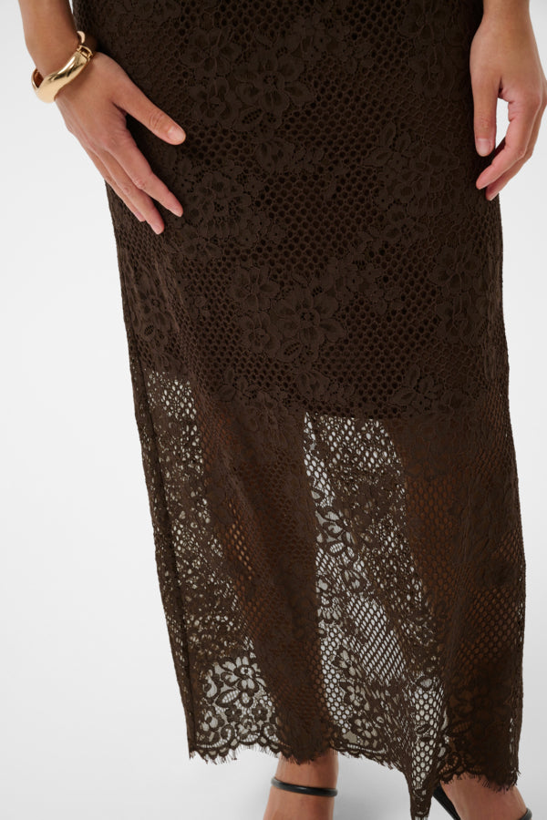 Cornelia Lace Skirt - Coffee Bean