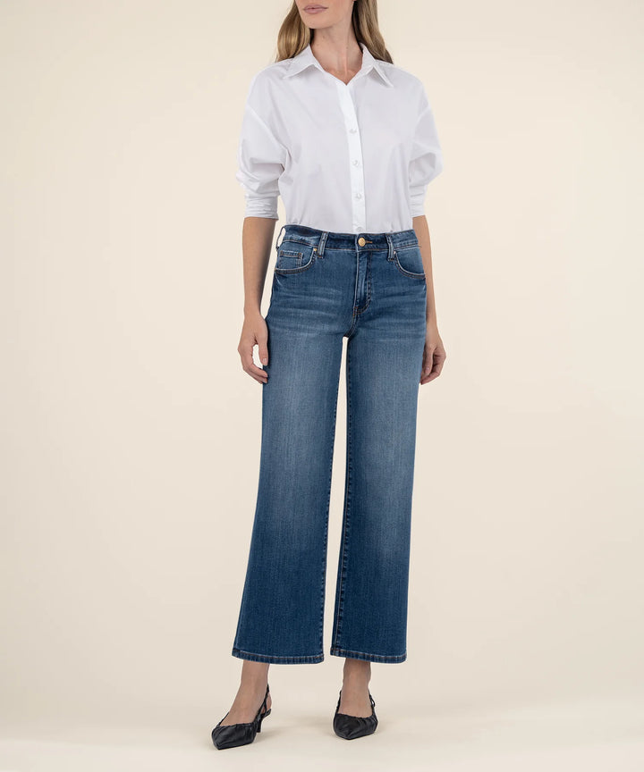 Charlotte High Rise Wide Leg Jeans - Healthy with Dark Base Wash