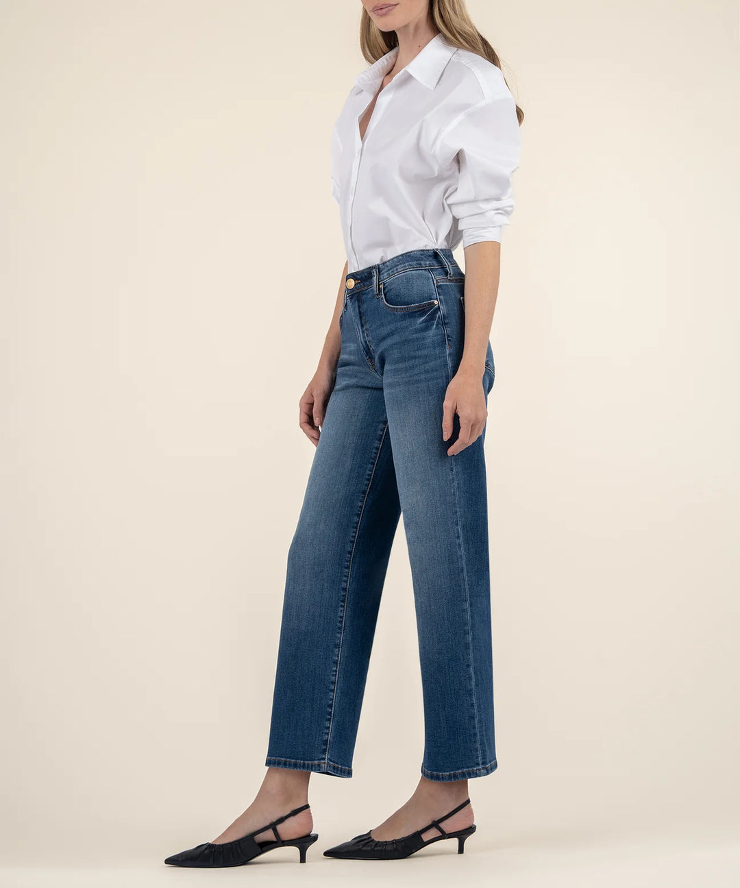 Charlotte High Rise Wide Leg Jeans - Healthy with Dark Base Wash