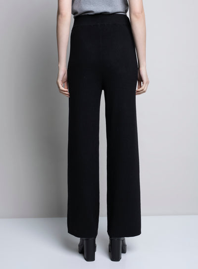 Pull On Wide Leg Pants - Black