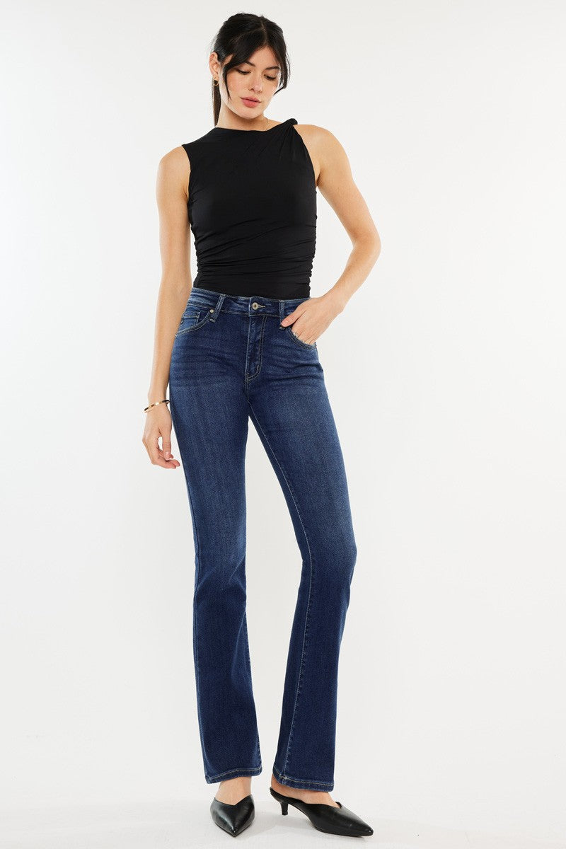 High Rise Boot Cut Jeans - Dark Wash