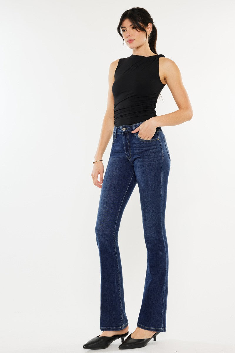 High Rise Boot Cut Jeans - Dark Wash