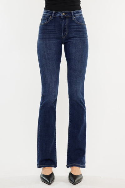 High Rise Boot Cut Jeans - Dark Wash