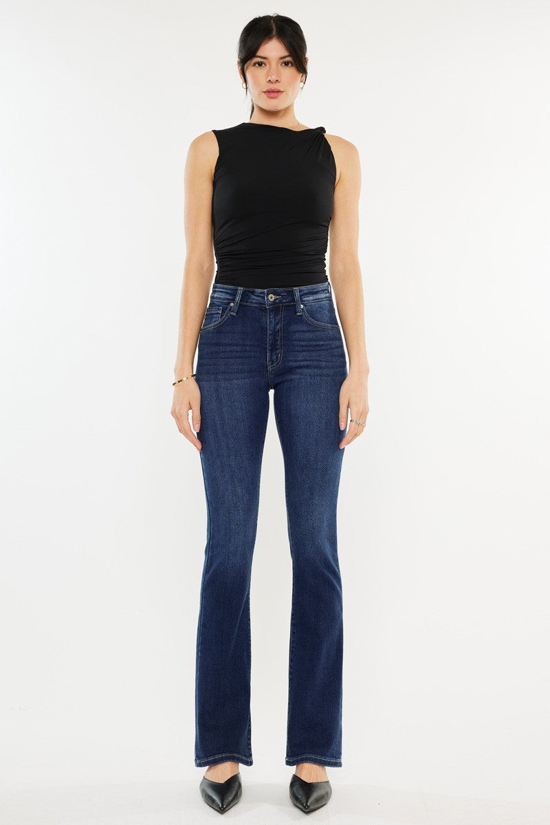 High Rise Boot Cut Jeans - Dark Wash