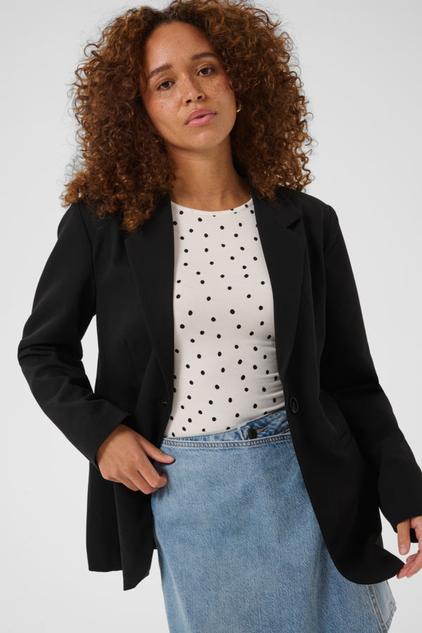 Abella LS T-Shirt - Chalk/Black Dot
