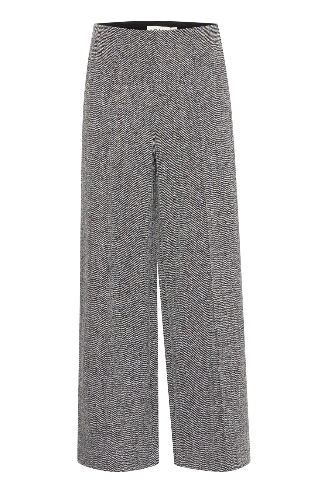 Katie Jacquard Pants - Black &amp; White Herringbone