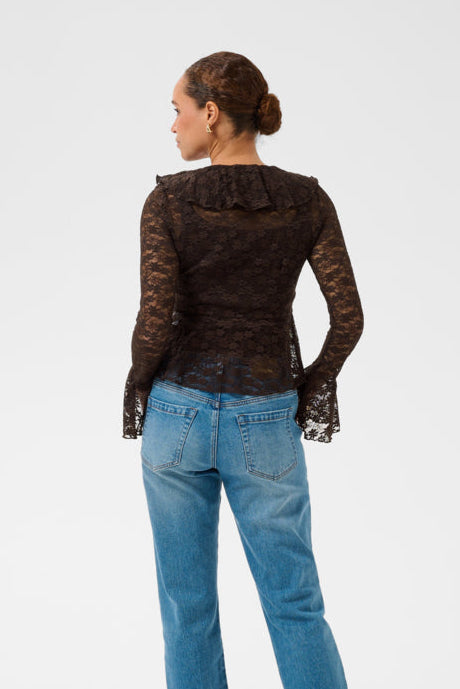 Aviccy Lace Blouse - Coffee Bean