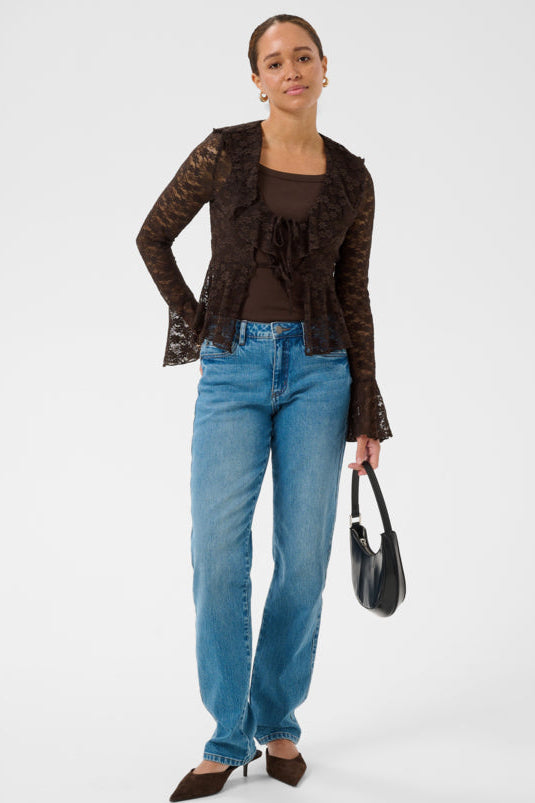 Aviccy Lace Blouse - Coffee Bean