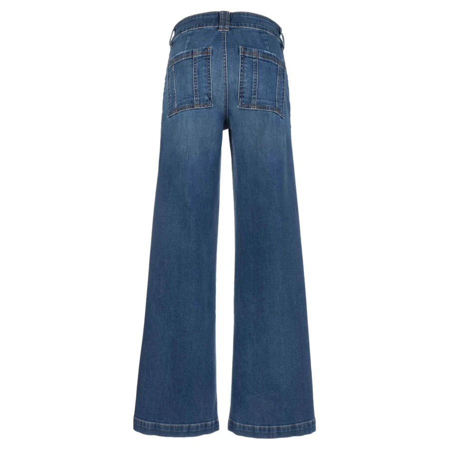 Blue jeans on a white background