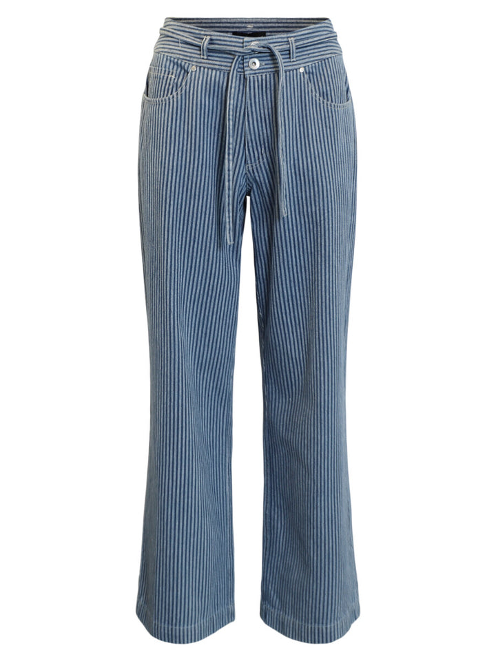 Blue striped pants on a white background
