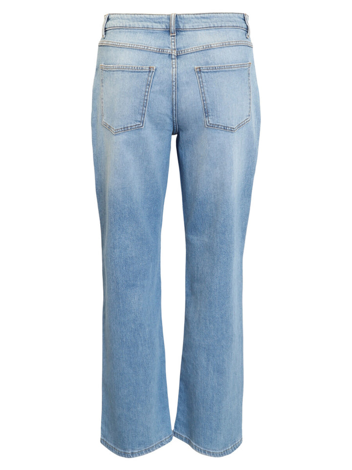 Midwaist Wide Leg Jeans - Washed Denim