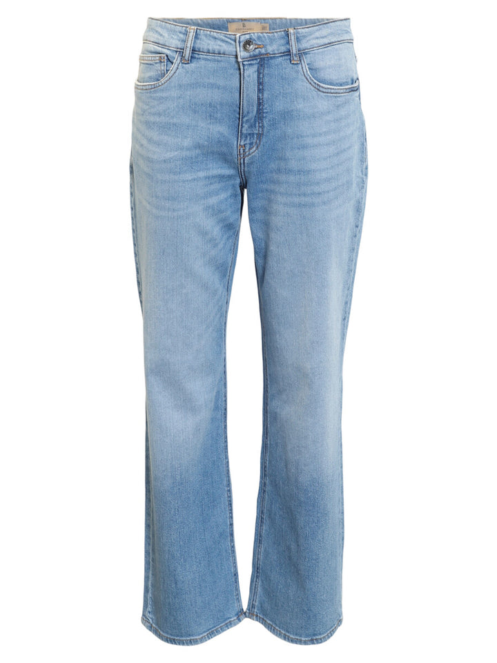 Midwaist Wide Leg Jeans - Washed Denim