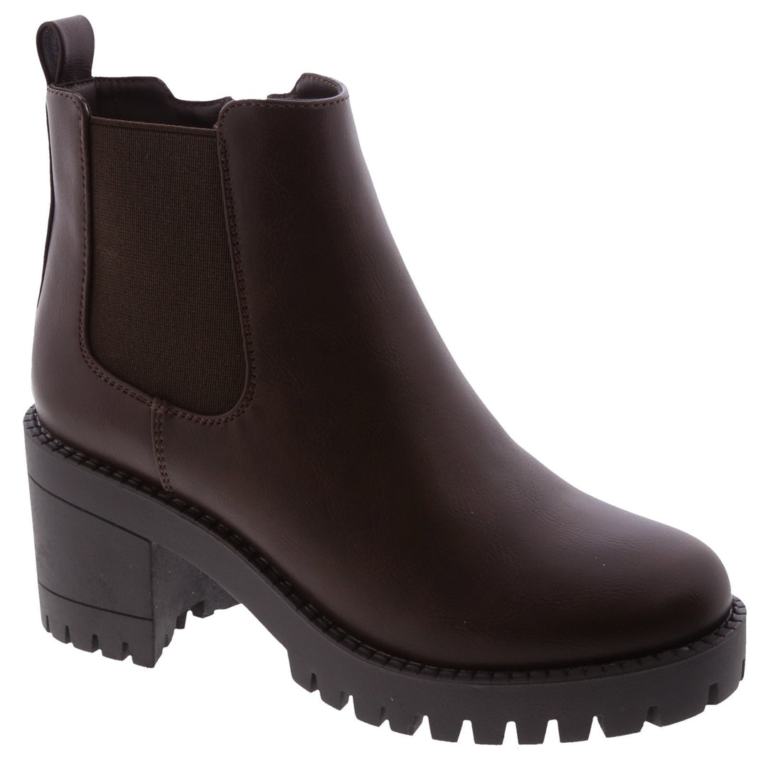 Lug Sole Booties - Brown