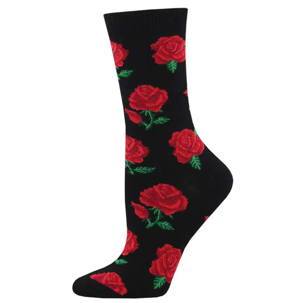 Ladies Bamboo Rosy Toes Socks - Black