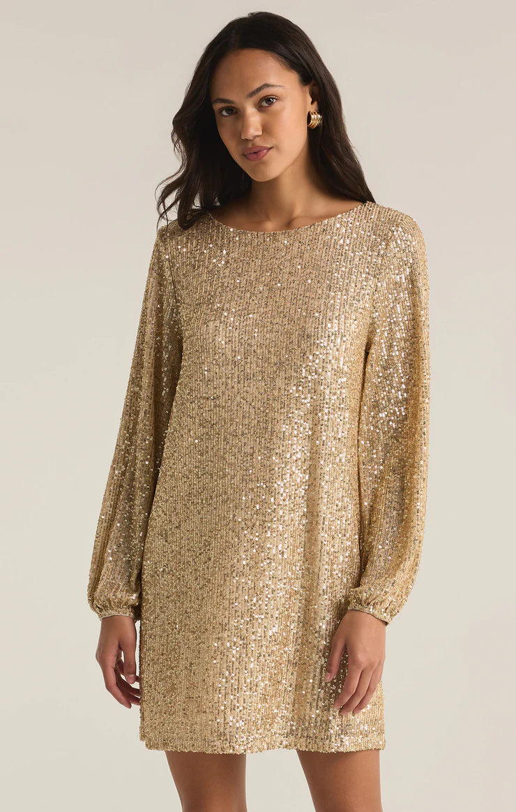 Andromeda Sequin Mini Dress - Champagne