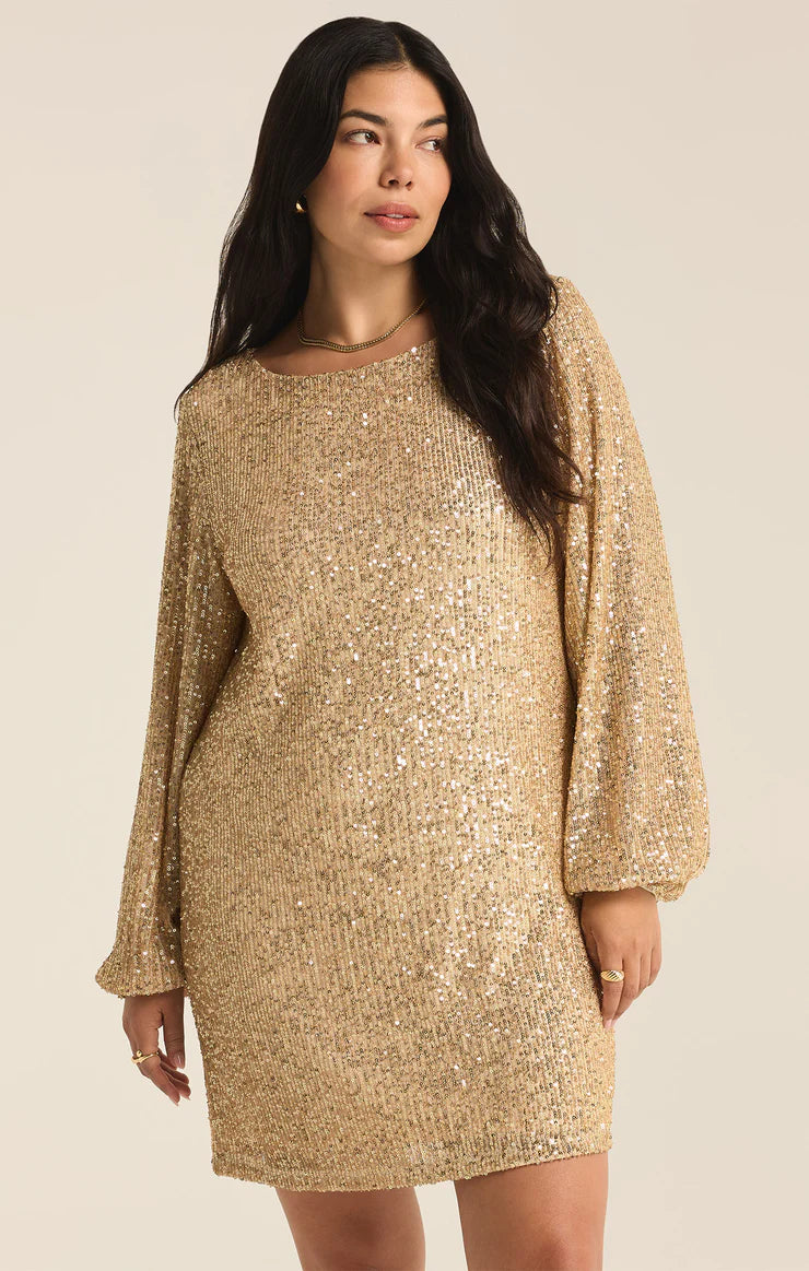 Andromeda Sequin Mini Dress - Champagne