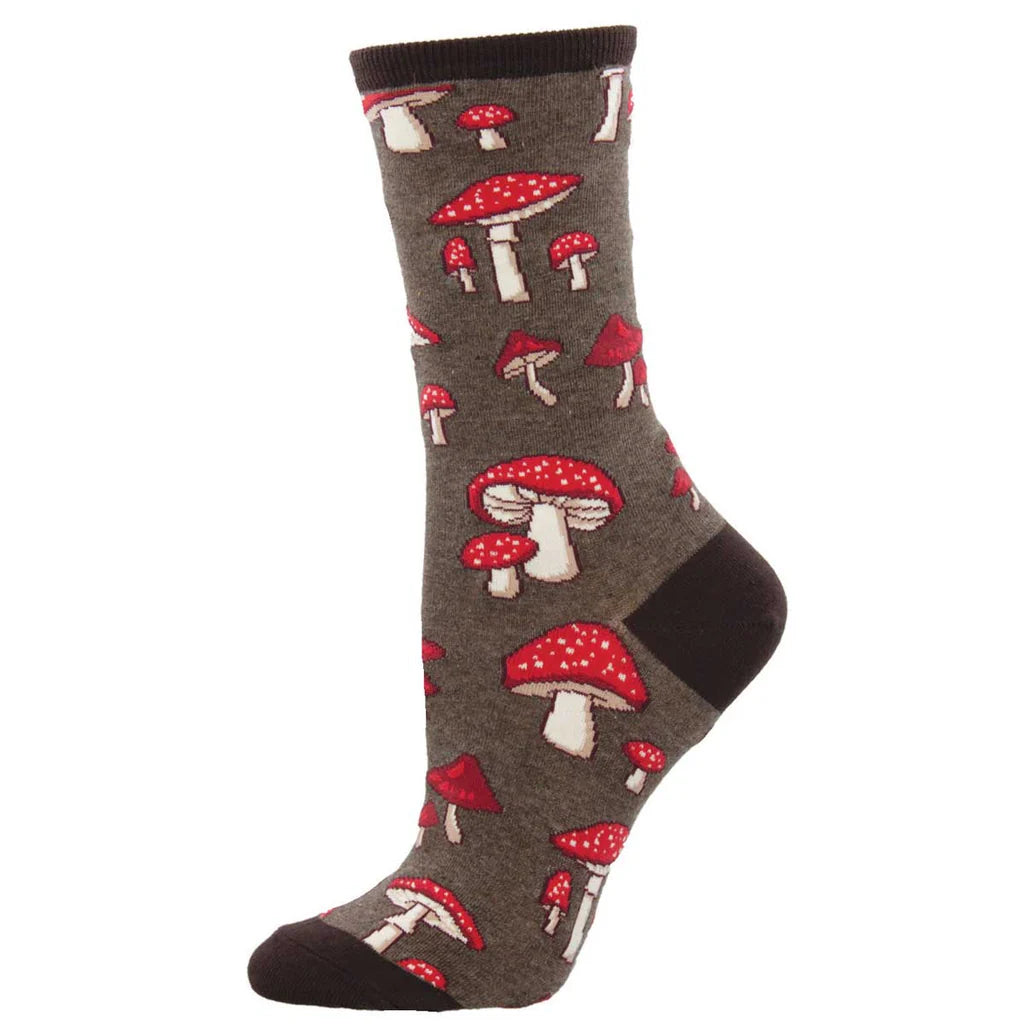 Ladies Pretty Fly for a Fungi Socks - Brown Heather