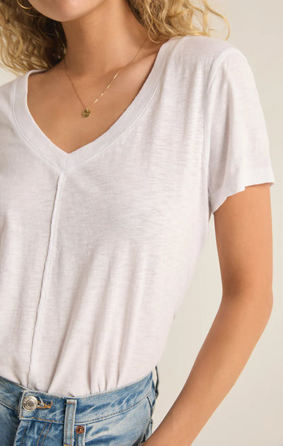 Asher V-Neck Tee - White