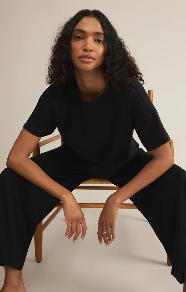 Scout Textured Slub Pants - Black