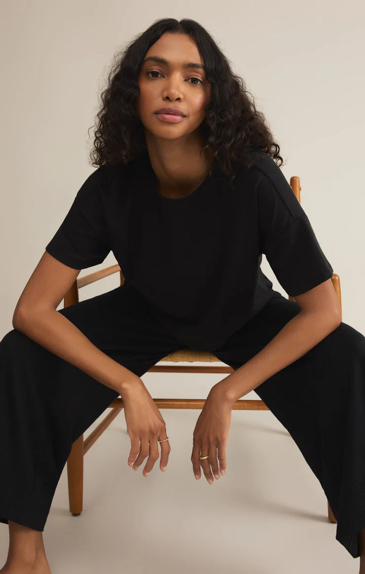 Scout Textured Slub Pants - Black