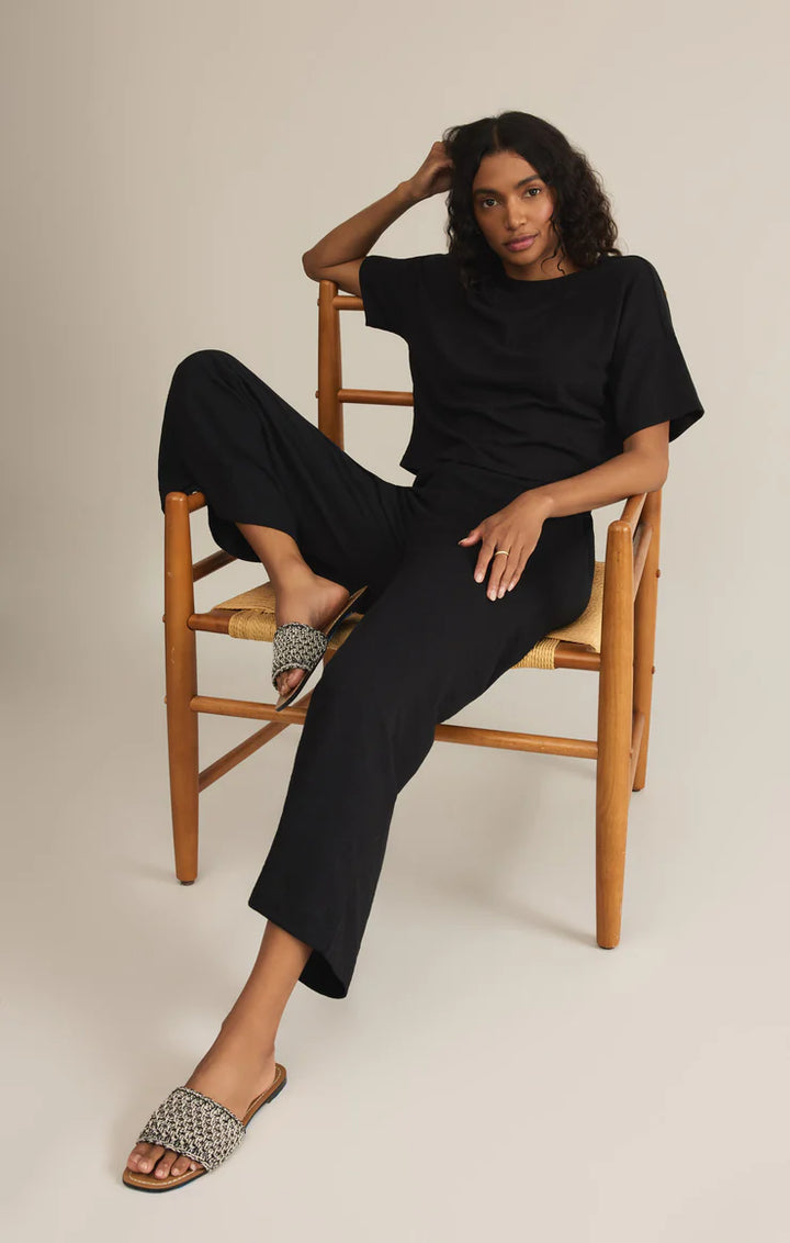 Scout Textured Slub Pants - Black
