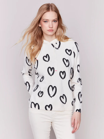 RESTOCKED! Printed Hearts Hoodie - Hearts