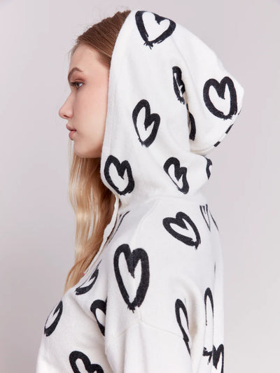 RESTOCKED! Printed Hearts Hoodie - Hearts