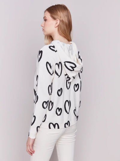 RESTOCKED! Printed Hearts Hoodie - Hearts