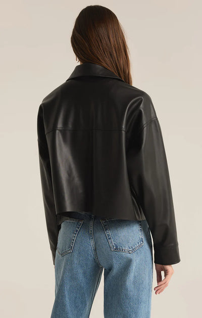 All Day Faux Leather Jacket - Black