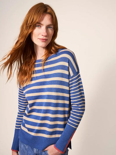 Olive Striped Sweater (Blue Multi)