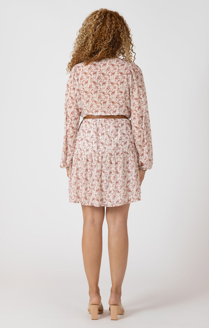 Tiered Mini Dress - Floral Vine