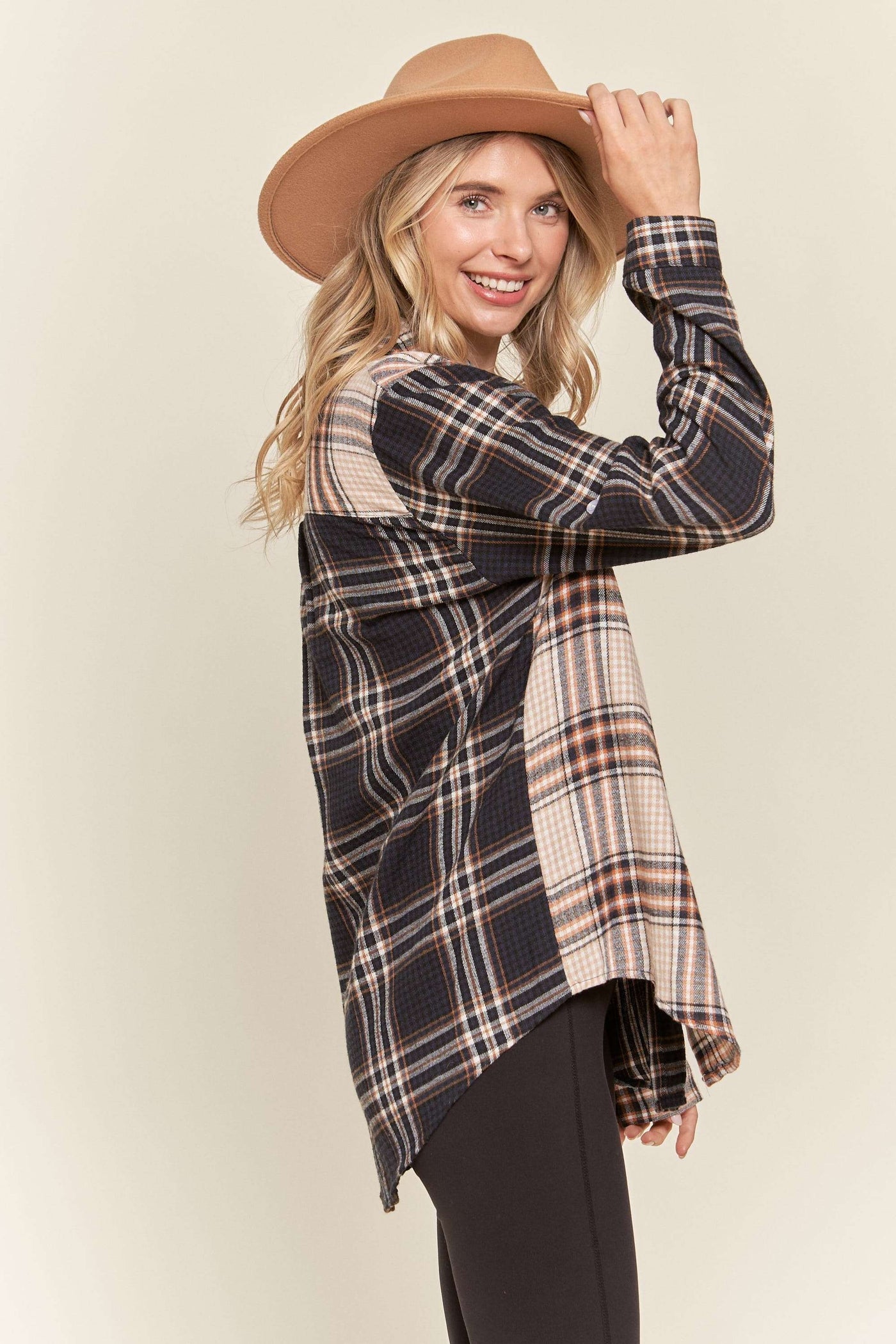 Multicolor Colorblock Plaid Shirt