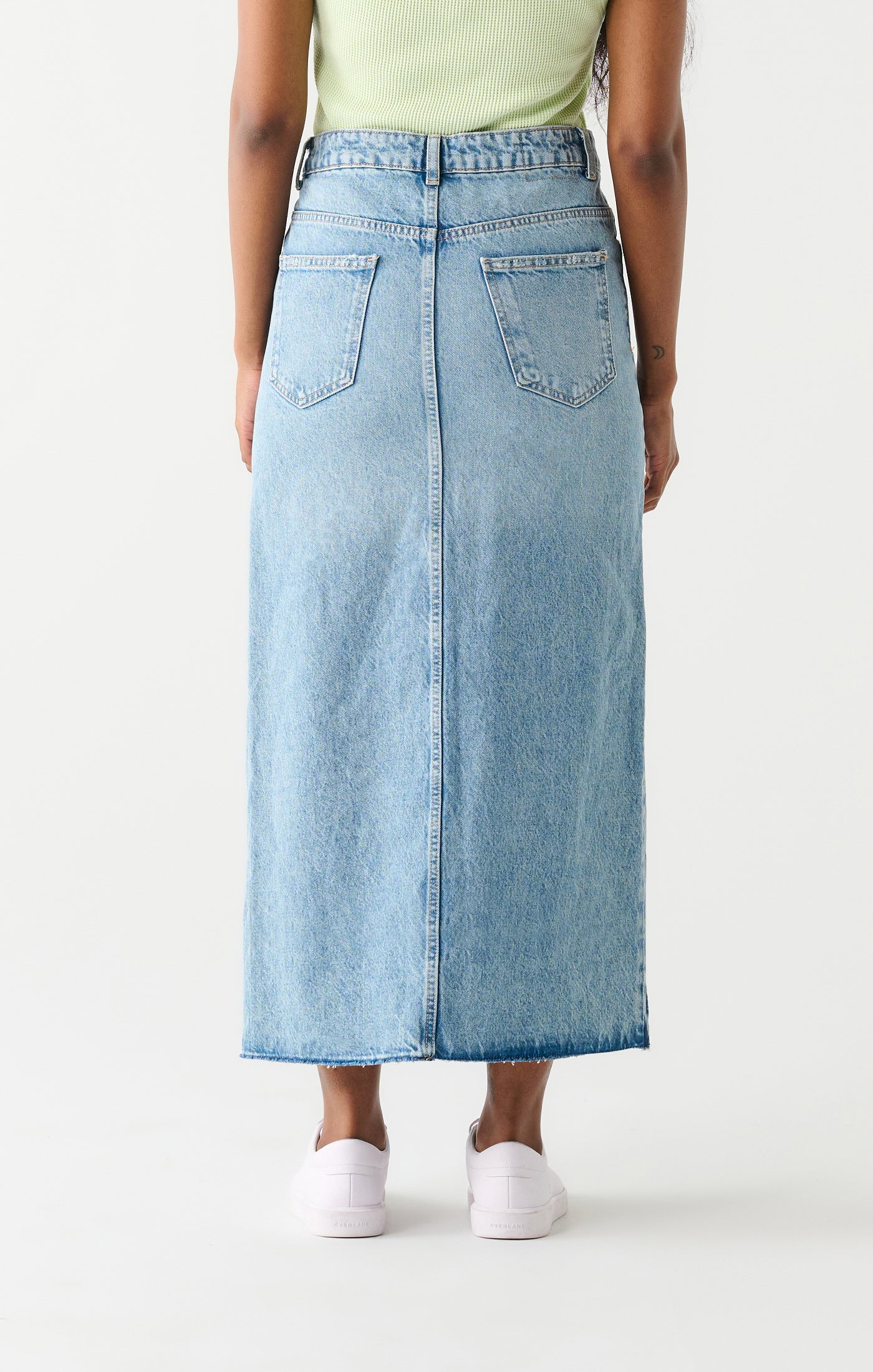 Maxi Denim Skirt - Medium Blue Wash