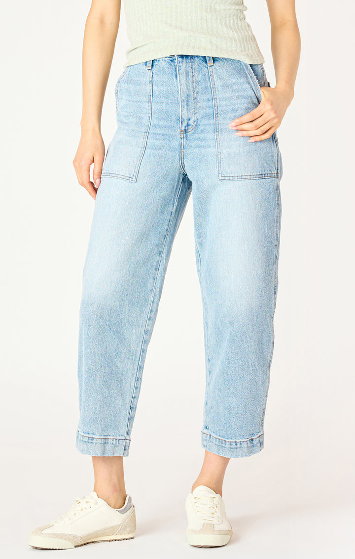 High Rise Straight Leg Ankle Jeans