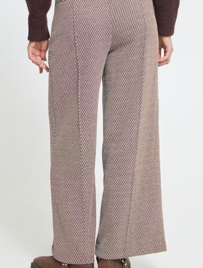 Kate Twill Wide Leg Pants - Java Almond