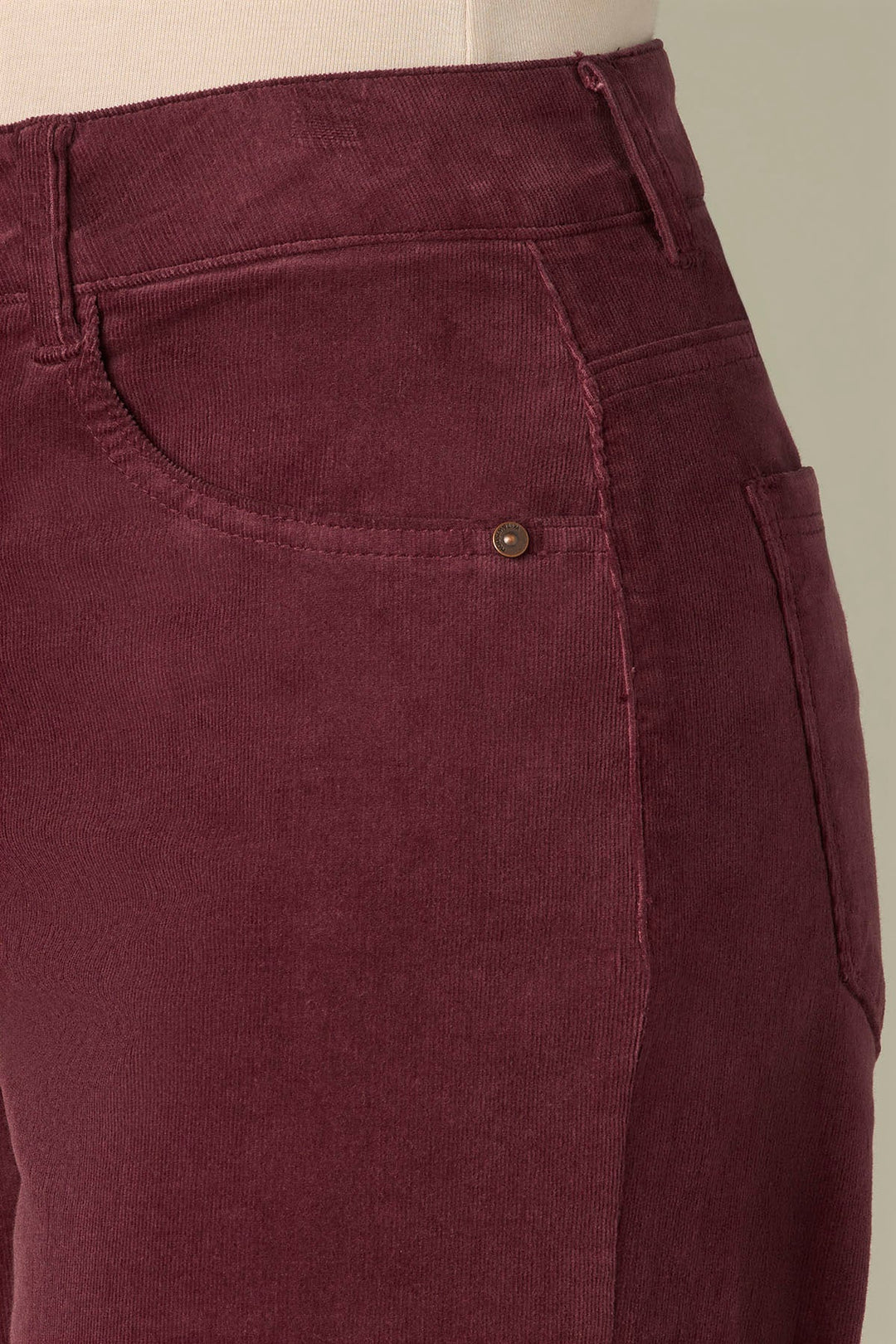 Sam High Rise Wide Leg Corduroy Pants - Fig Jam