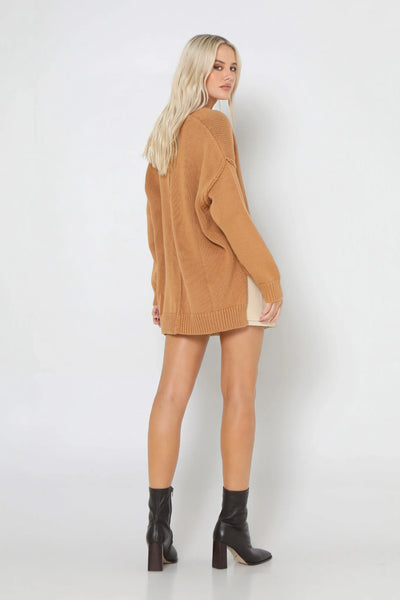 Dion Button Up Cardigan - Rust