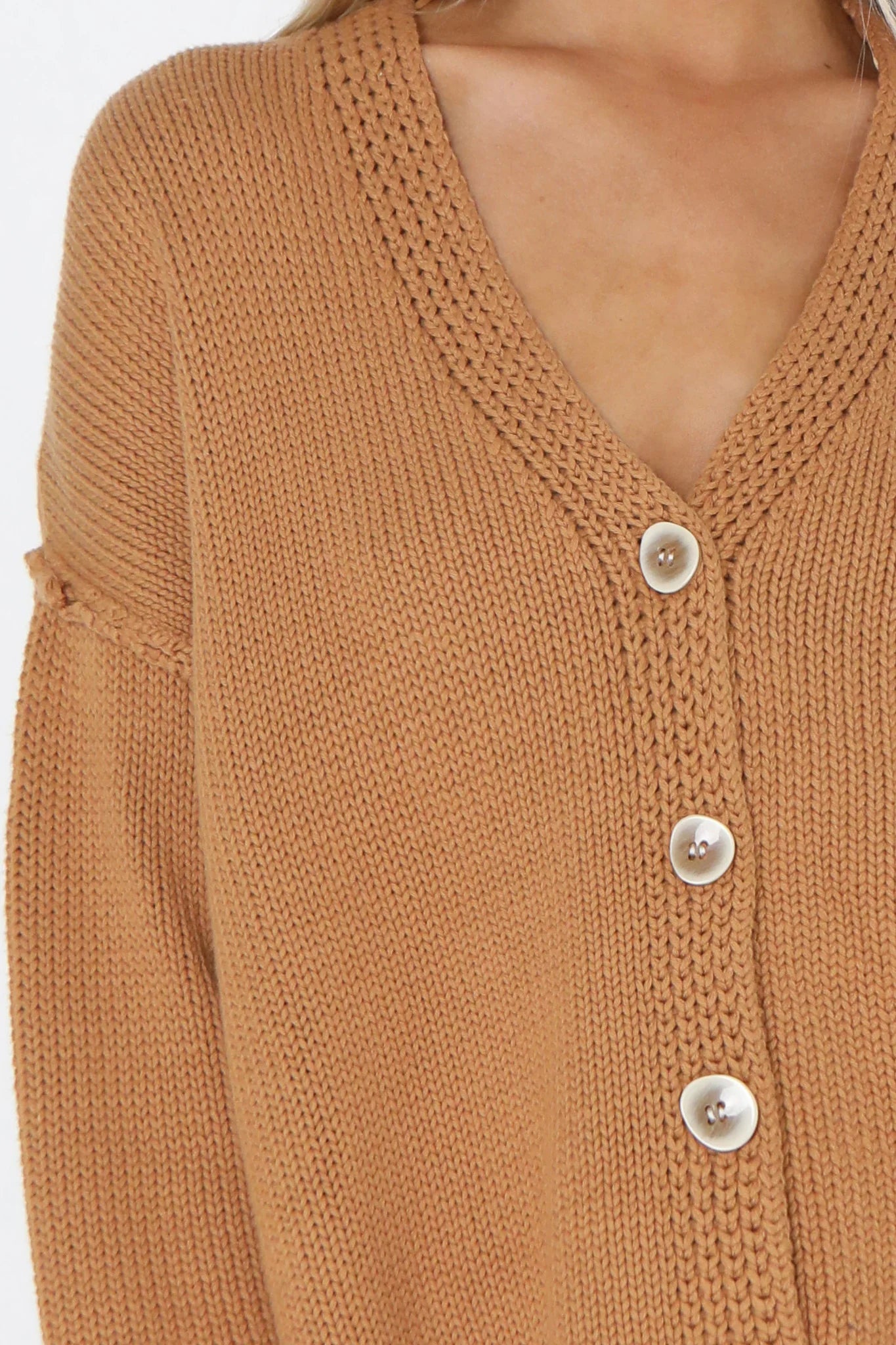 Dion Button Up Cardigan - Rust