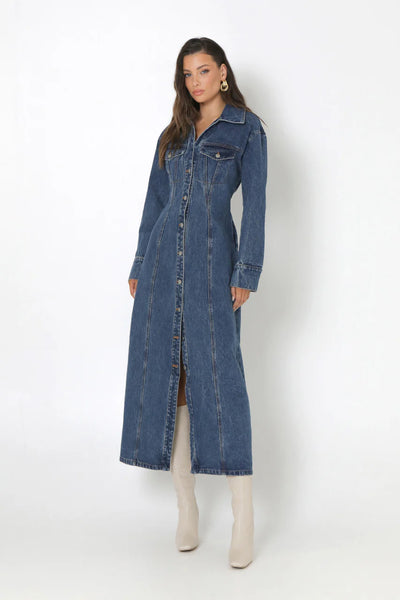 Luca Denim Maxi Dress - Indigo