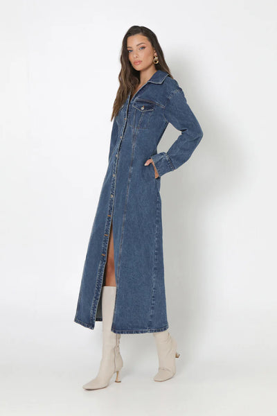 Luca Denim Maxi Dress - Indigo