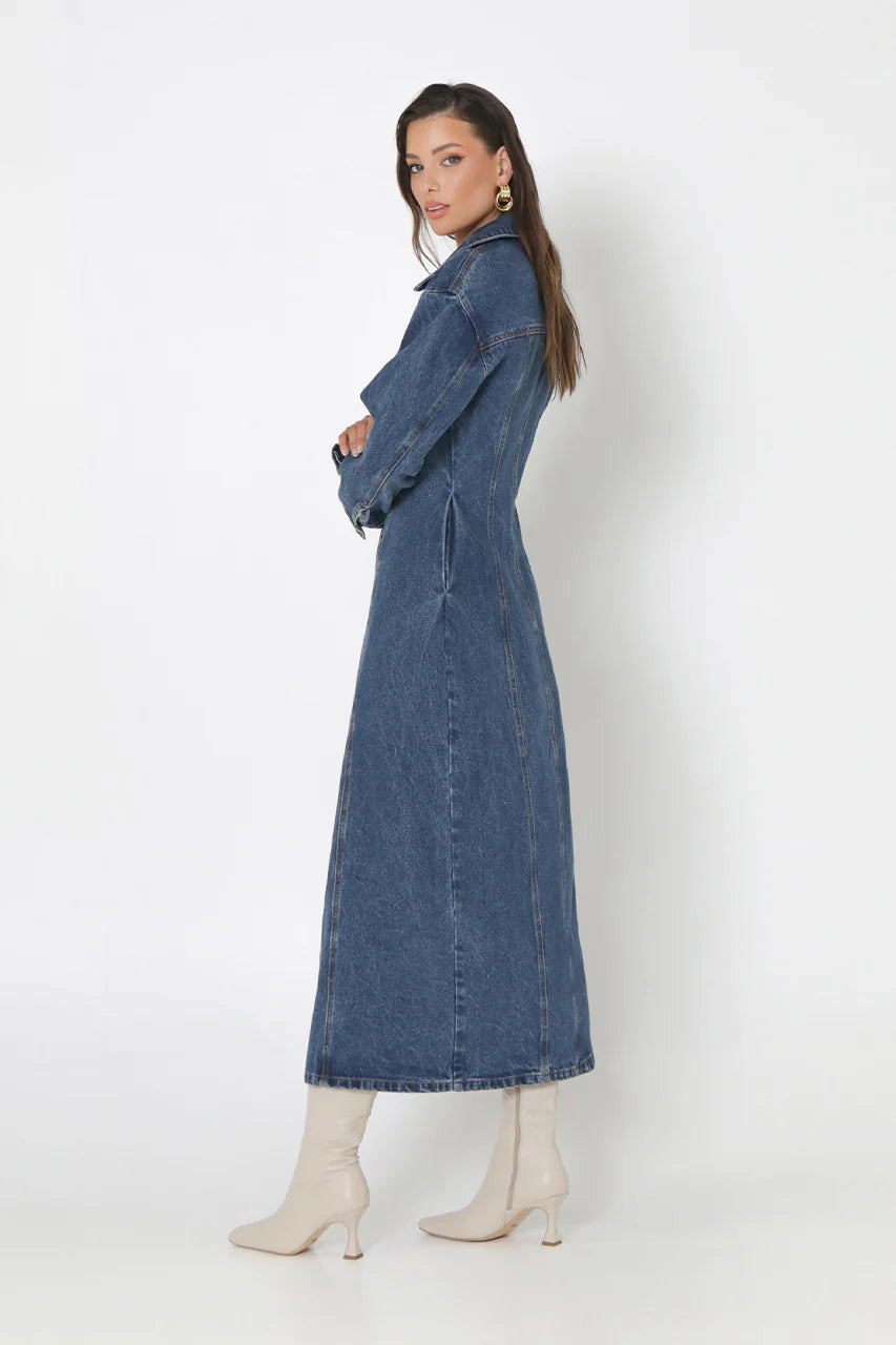 Luca Denim Maxi Dress - Indigo